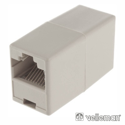 Conector acoplador RJ45 cinzento claro de plástico Velleman