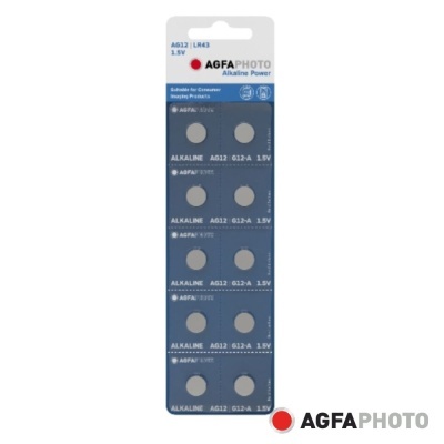 Pacote de pilhas alcalinas AGFA PHOTO A612 LR43 1,5V