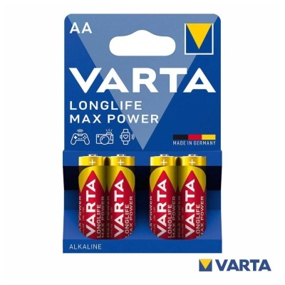 Pack quatro pilhas AA VARTA alcalinas LONGLIFE MAX POWER