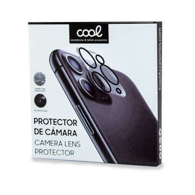 Embalagem de protetor para lentes de câmara de smartphone com imagem do produto