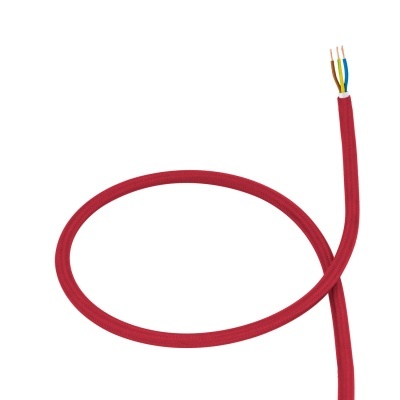 Cabo elétrico vermelho com três fios expostos