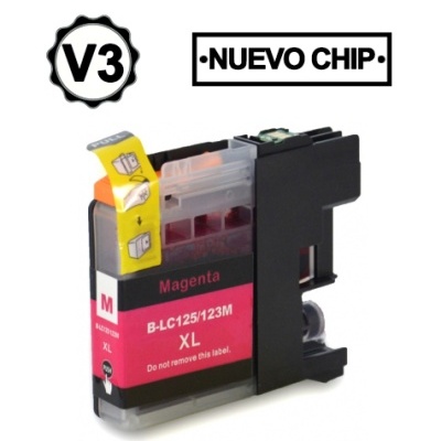 Cartucho de tinta Magenta XL B-LC125/123M com etiquetas e selos