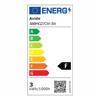 Etiqueta energética europeia classe F para produto Avide ABBMG27CW-3W