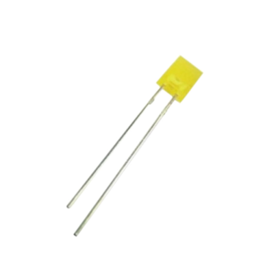 resistor electrónico amarelo quadrado com pernas metálicas finas