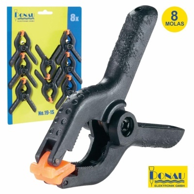 Pack de 8 molas plásticas pretas com terminais alaranjados da marca Donau