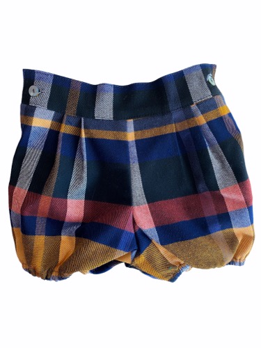 Calções curtos xadrez para bebé ou criança