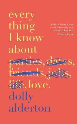 Capa de livro coral com texto amarelo e azul riscado, título e autor visíveis.