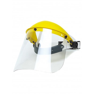 Kit de viseira de proteção EVA805/EVA 825 Singer Escudo facial amarelo com viseira clara e suporte preto