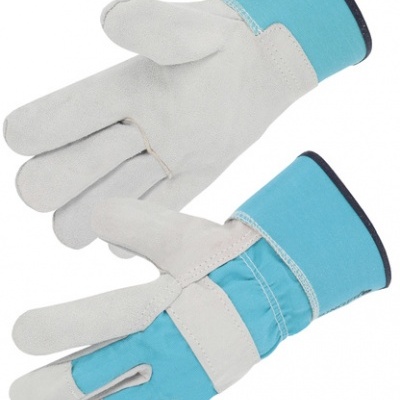 Luvas de trabalho cinzento claro e azul claro