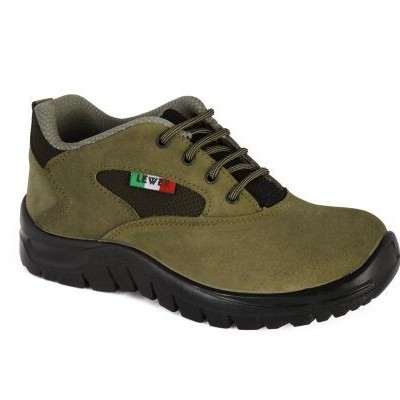 Sapato desportivo verde oliva com sola preta e etiqueta LVW