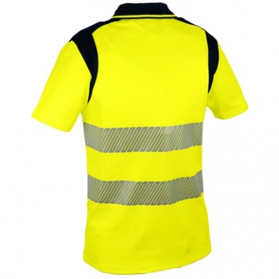 Polo de alta visibilidade amarelo com listras reflexivas