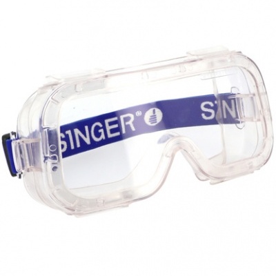 Óculos de proteção transparente com fita elástica azul SINGER
