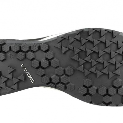 Sola preta de sapato com padrão geométrico e marca LIVOR