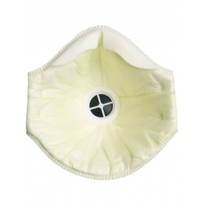 Máscara de proteção respiratória branca com válvula no centro