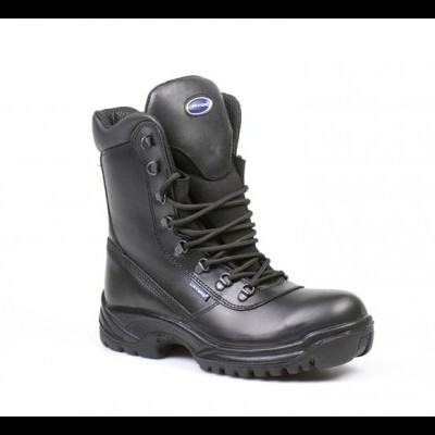 Bota de trabalho preta com sola antiderrapante e atacadores
