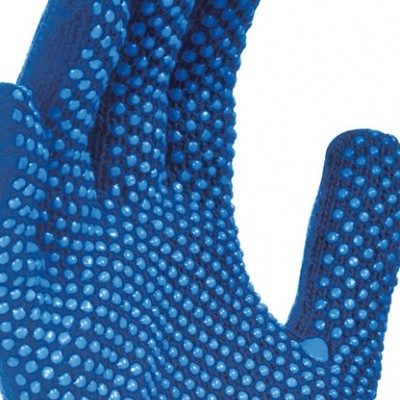 Luvas azuis com pontilhado antiderrapante azul claro