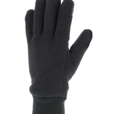 Luva preta em tecido polar com punho canelado