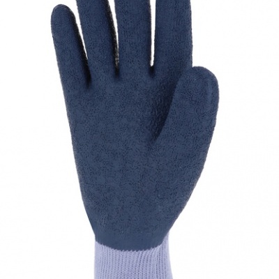 Luva de trabalho azul escuro com punho lilás