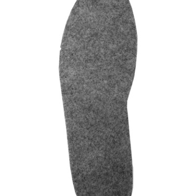 Palmilha cinzenta em tecido com textura felpuda