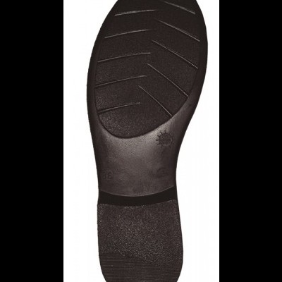 Sola de sapato preta texturizada com símbolo de sol e número 39