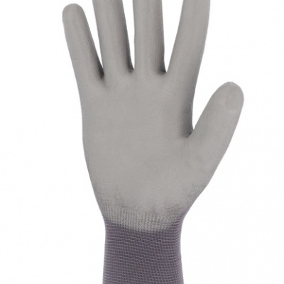 Luva de trabalho cinzenta com punho elástico roxo