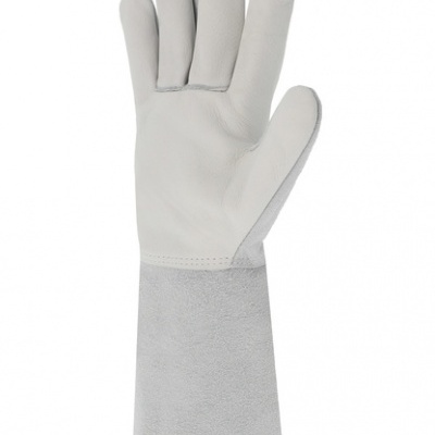 Luva de proteção branca e cinza para trabalho