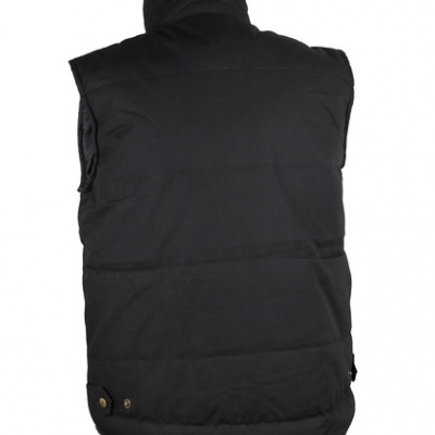 Colete acolchoado preto com gola alta