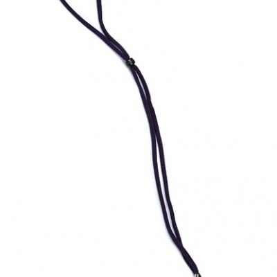 Cordão para óculos roxo com extremidades metálicas prateadas