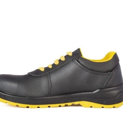 Ténis de segurança preto e amarelo com sola antiderrapante