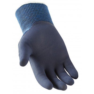 Luva de proteção azul com punho elástico azul claro