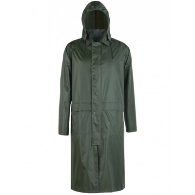 Casaco impermeável verde escuro com capuz