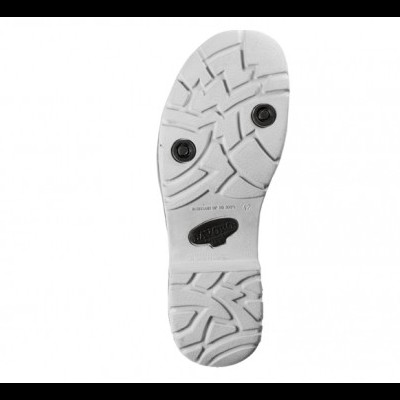 Sola branca de sapato com textura e parafusos pretos