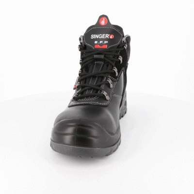 Bota de segurança preta Singer E.F.P com atacadores e sola antiderrapante