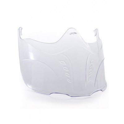 Viseira ou proteção facial transparente de plástico rígido