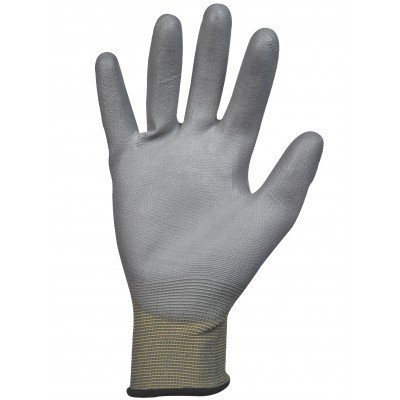 Luva de proteção cinzenta com punho amarelo