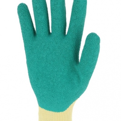 Luvas de trabalho verde com punho amarelo