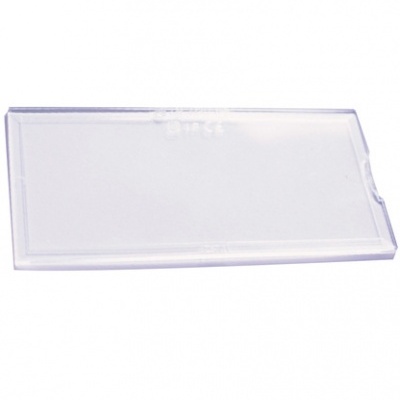 Estojo plástico transparente retangular com tampa