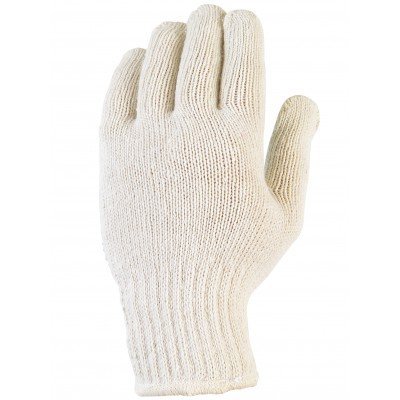 Luva de malha branca com textura e punho elástico