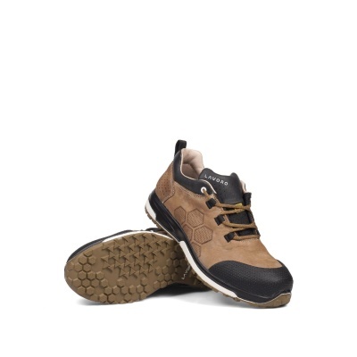 Sapatilhas LAVORO castanho e preto com sola antiderrapante hexagonal