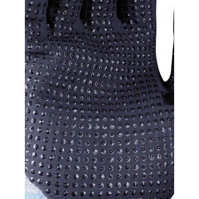 Luvas cinzentas com pontos antiderrapantes e punho azul