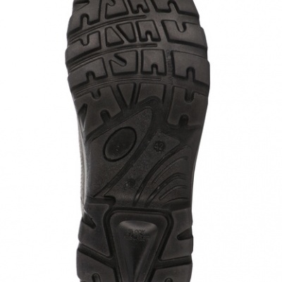 Sola preta de sapato com padrão antiderrapante geométrico