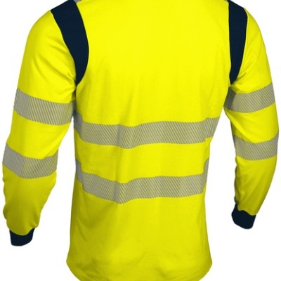 Camisola amarela de alta visibilidade com faixas refletoras