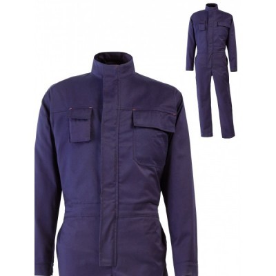 Macacão de trabalho azul escuro com bolsos no peito
