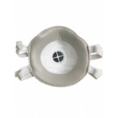 Máscara de proteção respiratória branca com válvula e correias elásticas