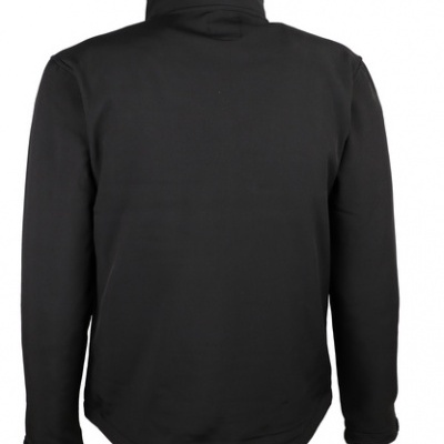 Casaco preto de manga comprida visto de costas com gola alta