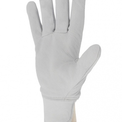 Luvas de proteção em couro branco com fecho de velcro