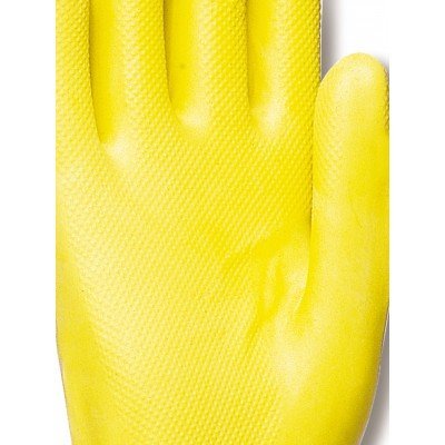Luva de proteção amarela com textura antiderrapante