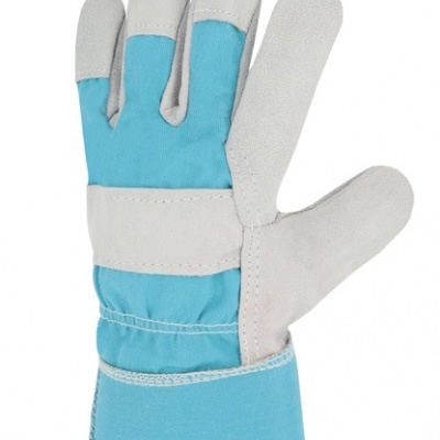 Luva de trabalho bicolor cinza e azul