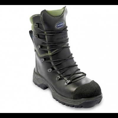 Bota de montanhismo preta com sola antiderrapante e etiqueta GRISPORT