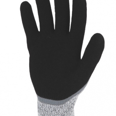 Luva de trabalho preta e cinza com punho laranja